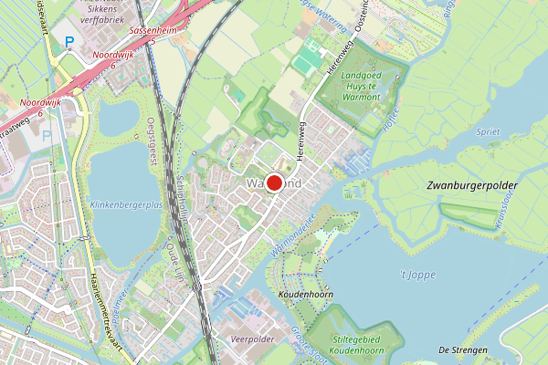 Brandweer-melding op Zwanburgerpolder, Warmond op 25 juni, kaart-overzicht
