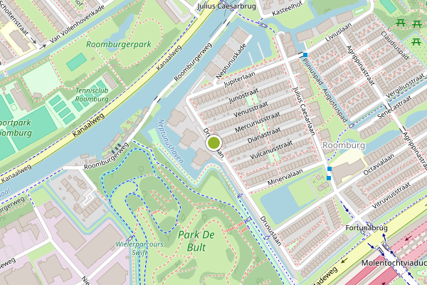 Ambulance-melding op Drususlaan, Leiden op 25 juni, kaart-overzicht