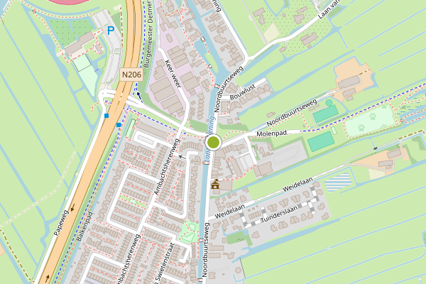 Ambulance-melding op Noordbuurtseweg, Zoeterwoude op 26 juni, kaart-overzicht