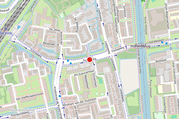 Brandweer-melding op Nieuwe Weg, Voorschoten op 27 juni, kaart-overzicht