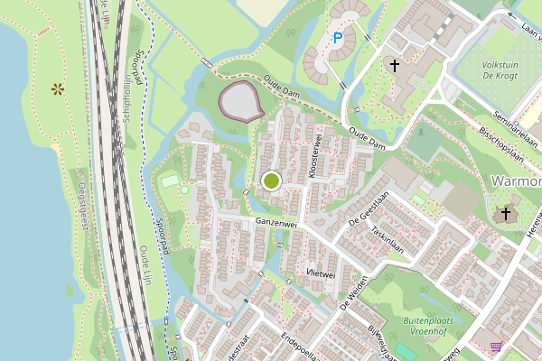 Ambulance-melding op Kloosterwei, Warmond op 26 juni, kaart-overzicht