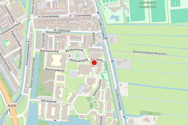 Brandweer-melding op Blankaartweg, Zoeterwoude op 27 juni, kaart-overzicht