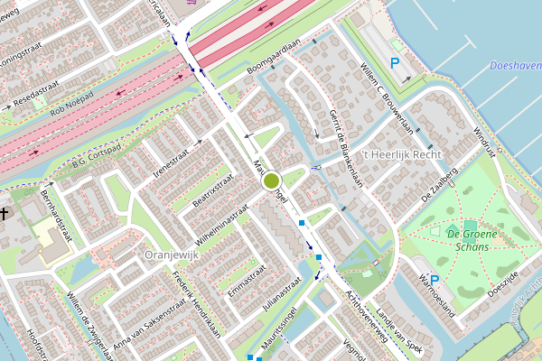 Ambulance-melding op Mauritssingel, Leiderdorp op 27 juni, kaart-overzicht