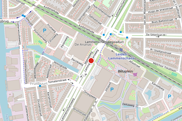 Brandweer-melding op Lammenschansweg, Leiden op 27 juni, kaart-overzicht