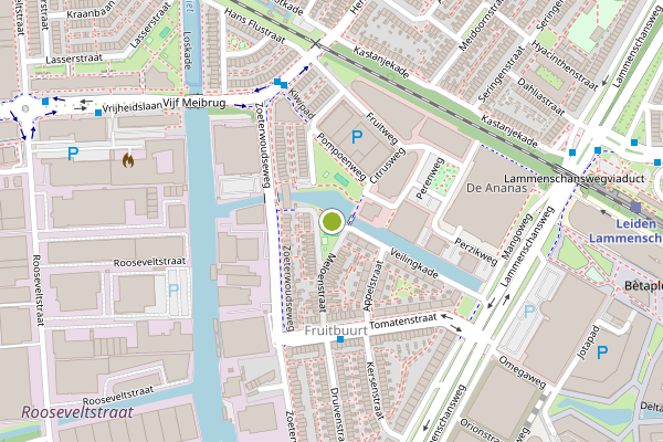 Ambulance-melding op Veilingkade, Leiden op 27 juni, kaart-overzicht