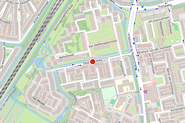 Brandweer-melding op Thorbeckeweg, Voorschoten op 27 juni, kaart-overzicht