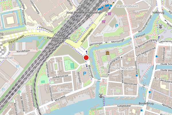 Brandweer-melding op Morssingel, Leiden op 27 juni, kaart-overzicht