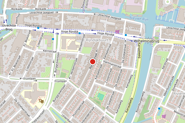 Brandweer-melding op Rijndijkstraat, Leiden op 27 juni, kaart-overzicht
