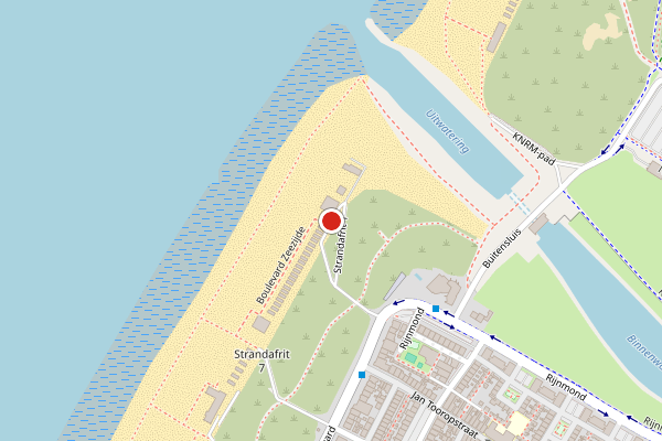 Brandweer-melding op Boulevard Zeezijde, Katwijk op 27 juni, kaart-overzicht